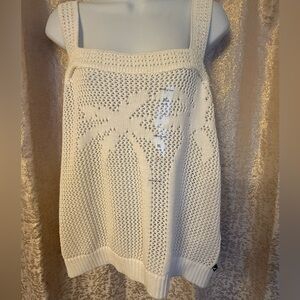 Nautica Open-Knit Cream Sweater Tank